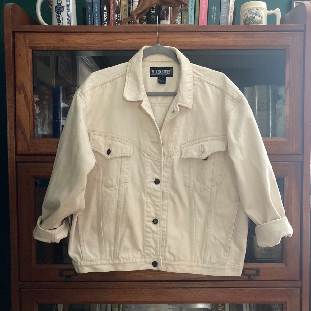 Vintage 1980s Mixed Blues Off-White Denim | Large